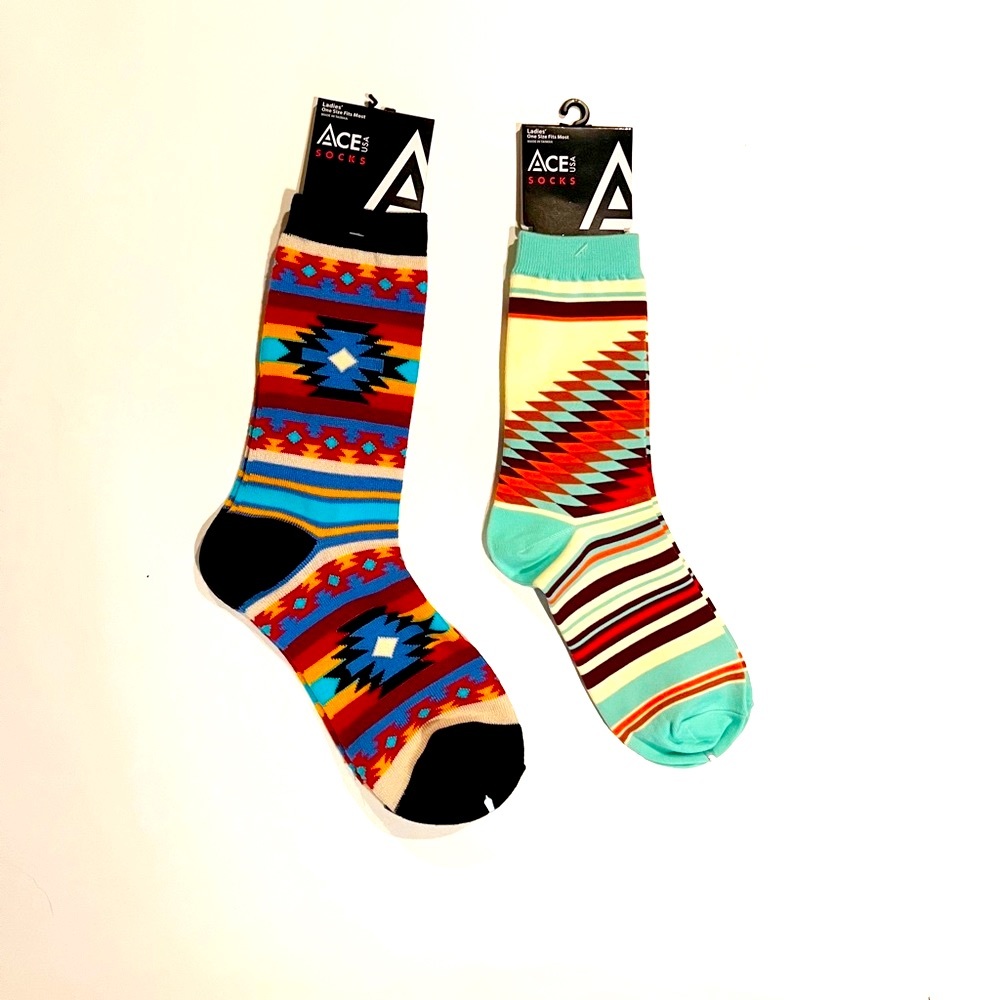 2 Pairs Fun ACE USA Socks